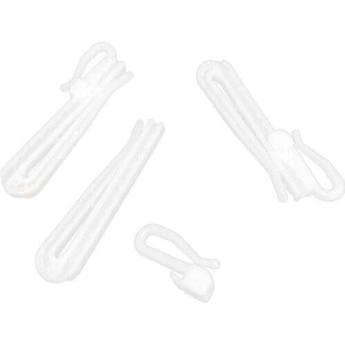 New 200PCS Plastic Curtain Hanging Hooks Stereo Window White Plastic Adjustable Height Curtain Accessories for Hang Ceiling 9cm