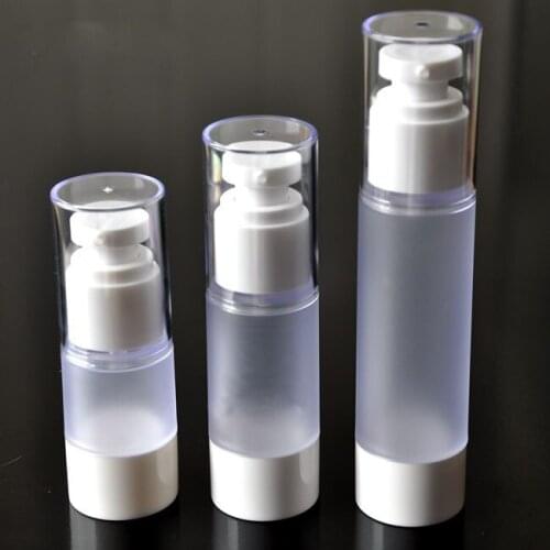 100pcs/lot 15ml airless pump bottle refillable essence airless bottle