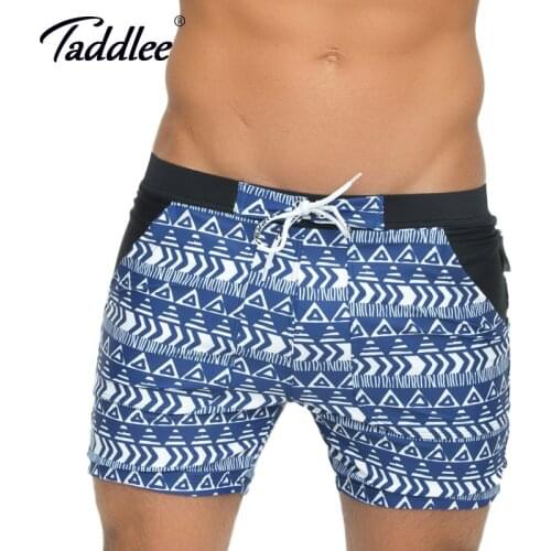 Taddlee Brand Mens Swimwear Swimming Boxer Trunks Big Size XXL Traditional Basic High Rise Swimsuits Board Surf Swim Shorts New