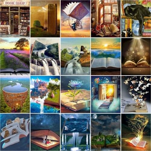 HUACAN Oil Painting By Numbers Waterfall Landscape Unique Gift Hand Painted Picture By Numbers Forest Childrens Room Decor