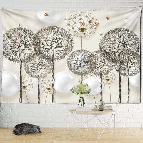 Dandelion Balloon Tapestry Wall Plant Bohemian Background Cloth Mattress Living Room Decor Aesthetic Room Decor Decoration Mural