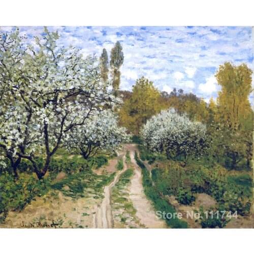 Online art gallery Trees in Bloom Claude Monet Landscape paintings Hand painted High quality