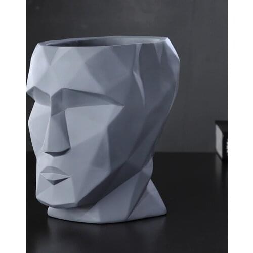Portrait Vase Creative Nordic Origami Geometric Head Light Luxury Decoration Flower Arrangement Simple and Modern