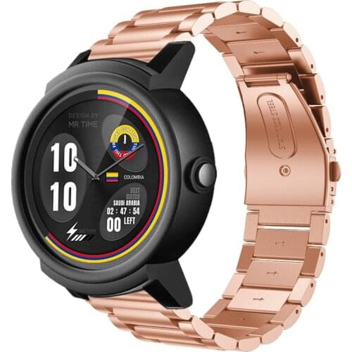 20mm Wrist Strap For Ticwatch E3 E 2 Stainless Steel Replacement Bracelet For Ticwatch GTH Metal Smart Watch Bands Accessories