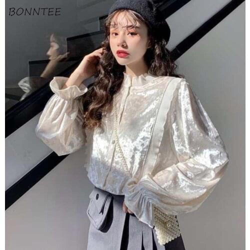 Shirts Women Elegant Sweet Causal Fashion Ruffles Students All-match Korean Style Preppy Ulzzang Mujer De Moda Hipster Summer BF