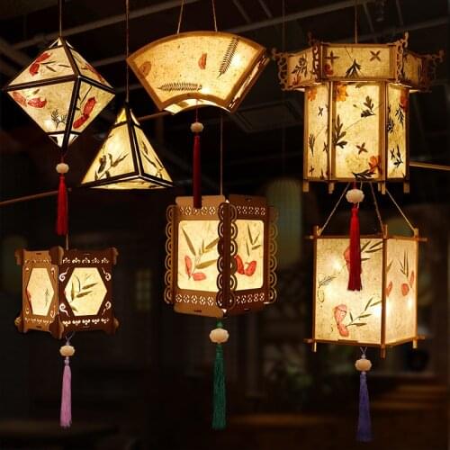 DIY Chinese Lantern Palace Retro Style Portable Blossom Flower Light Lamp Party Glowing Lanterns For Mid-Autumn Festival Gift