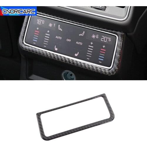 Car Styling Rear Air Conditioning Screen Decoration Frame Sticker For Audi A6 C8 A7 2019 Carbon Fiber Interior Accessories