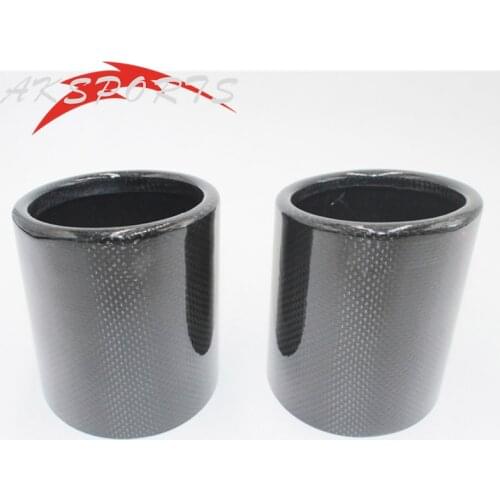 1PC Car Universal Case Matt Exhaust Tip housing Carbon Fiber Exhaust Glossy Muffler Pipe Tip Cover With Full Carbon