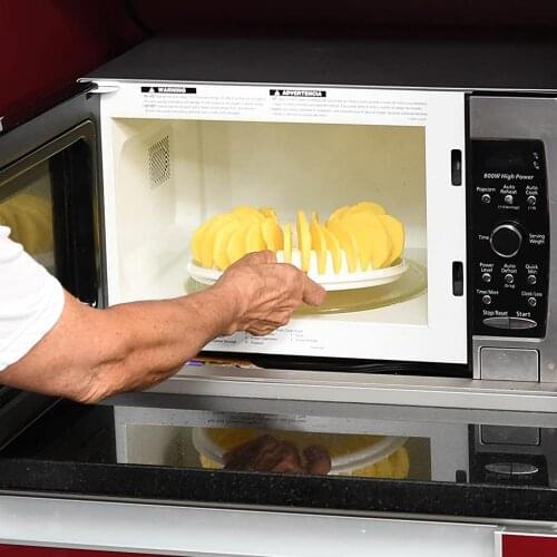 Potato Chips Microwave Chip Maker Oven Kitchen Potato Fruit Crisp Chip Maker Plastic DIY Tray Slicer Baking Tray Kitchen Tool