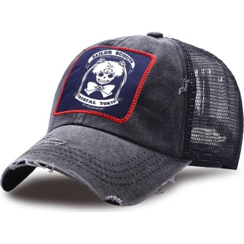 Japan Cartoon Sailor Moon Mesh Trucker Hat Summer New Casual Riding Cap Breathable Baseball Caps Unisex Sports Snapback Hats