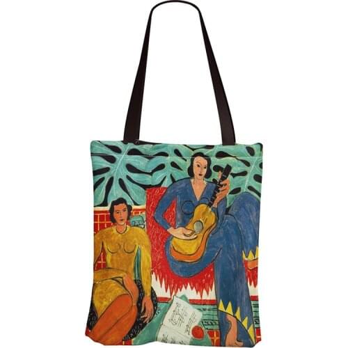 Youda 2021 New Women Fauvism Canvas Shoulder Bag High Capacity Shopping Bags Book Pouch for Girl Art Oil Painting Handbag