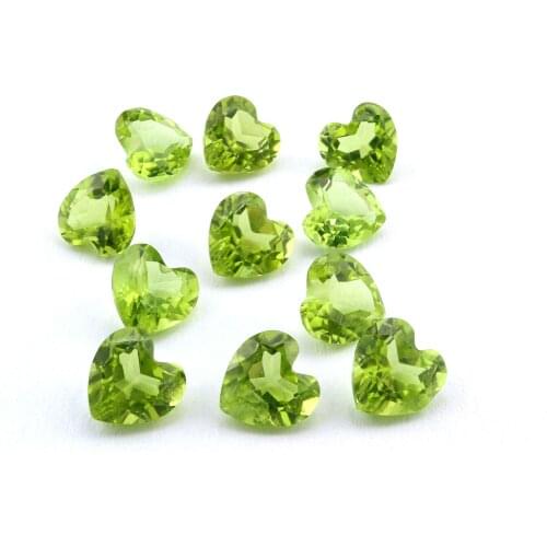 1Pcs Heart Green Peridot August Birthstone Faceted Cut Loose Gemstone Natural Semi Precious Stone DIY Jewelry Supplies 4130010