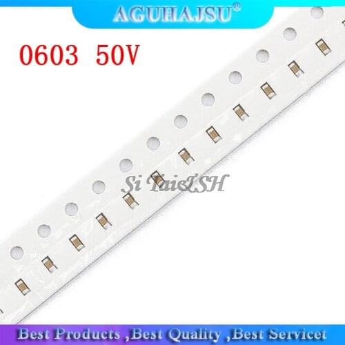 100pcs 0603 50V SMD Thick Film Chip Multilayer Ceramic Capacitor 1pF - 22uF 10NF 100NF 1UF 2.2UF 4.7UF 10UF 1NF 100PF