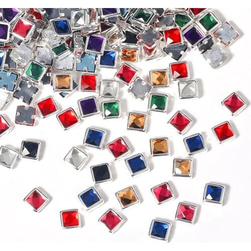1 Pack of 100 Semi-circular Pearls Metal Alloy Edge Flat Bottom Package Diamonds Multiple ColourDIY Nail Creativity Decorations