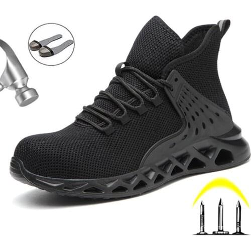 2020 Breathable Mens Safety Shoes Steel Toe Safety Boots Male Work Sneakers Puncture-Proof Work Boots Men Shoes Free Shipping