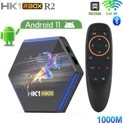 New HK1 RBOX R2 Android 11 TV Box DDR4 8GB 64GB Smart Set Top Box 2.4G 5G Wifi BT4.1 RK3566 Google Play1000M LAN 8K Media Player