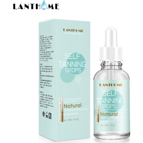 30ml Organic Sunless Self Tanning Drops Bronzer Dark Tanning Oil Indoor Self Tanning Lotion Self Tanner Body Face Tan Drops