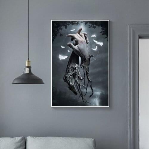 Dark Color abstract Lovers Hands with White Butterfly Wall Art Canvas Painting Pinterest Fashion Prints Art for Living Room