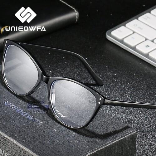 Acetate Retro Cat Eye Prescription Glasses Women Myopia Optical Eyeglasses Bifocal Progressive Hyperopia Eyewear Anti Blue Light
