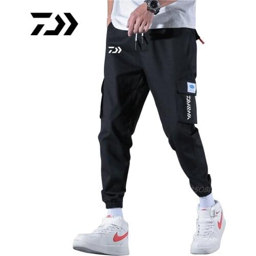 Daiwa Spring Summer Autumn Thin Trend Multi-pocket Stitching Loose Mens Casual Pants New Cotton Fishing Pants Outdoor Sport