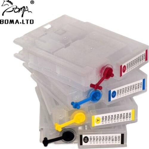 Auto Reset Chip T7551 T7554 T7541 T7561 Refillable Ink Cartridge For Epson WF-8010DW WF8010 WF8090 WF8510 WF8590 Printer