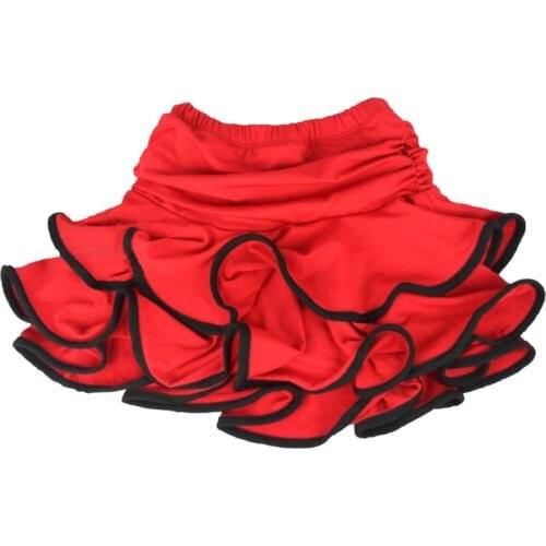Girls Latin Dance Skirt Ballroom Samba Chacha Dancing Dress inside with shorts Kids Mini Skirt