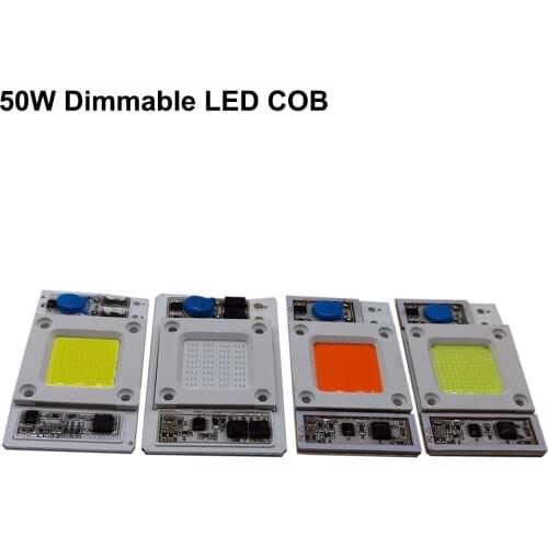 50W Dimmable LED COB Lamp Chip Full spectrum white 6000K 10000K 20000K 30000K Blue AC 220V Input Smart IC Driver