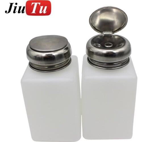 Pump Dispenser Bottle Acetone Polish Remover Alcohol Liquid 200ml White Pump Bottle 2/5 pcs