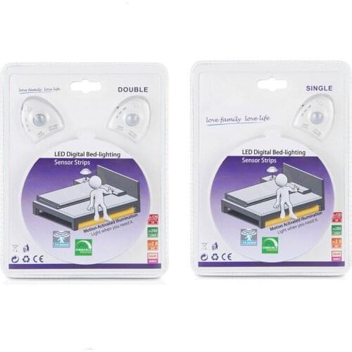 Motion Activated Bed Light Flexible LED Strip Motion Sensor Night Light Bedside Lamp Illumination with Automatic Shut Off Timer