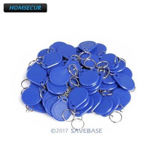 HOMSECUR 50pcs Blue IC Tag/Card/Key/Keyfobs For Access Control IC Reader 13.56Mhz