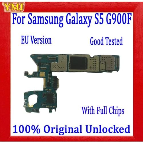 Good tested for Samsung Galaxy S5 G900F Motherboard with Android System,100% Original unlocked for Galaxy S5 G900F Logic board