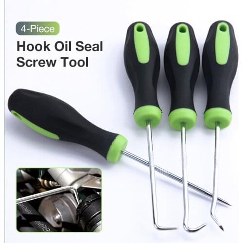 4-piece Stainless Steel Unpacking Tool Fast Oil Seal Screwdriver Gasket Hook Automatic Repair Tool Oil Seal Puller Repair Tool