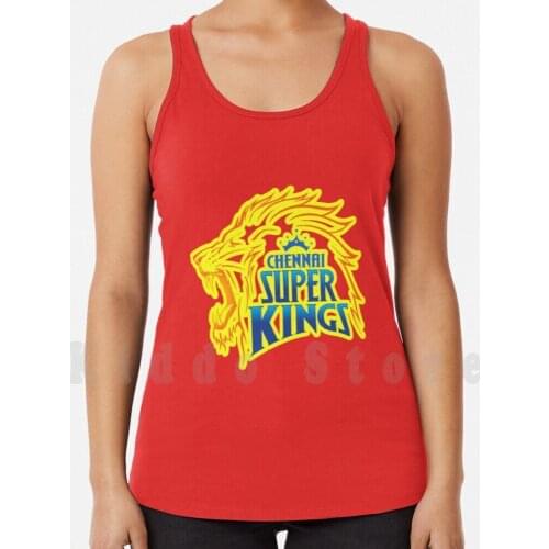 Ipl | Csk | Chennai Super Kings | Yellow Background Tank Tops Vest 100% Cotton Ipl Chennai Super Kings Csk Mahendra