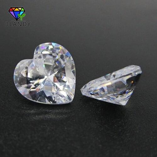 Hot!! 50pcs/lot 3x3mm~5x5mm Heart Cut Loose CZ Stone 5A Grade White Cubic Zirconia Stone Synthetic Gems For Fashion Jewelry