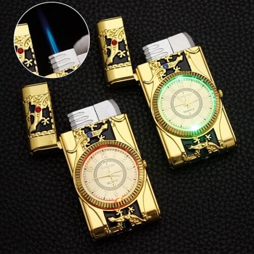 Multifunction Watch Torch Turbo Lighter Butane Smoking Accessories Flame Mini Metal Gas Lighters 1300C Jet Gadgets for Men