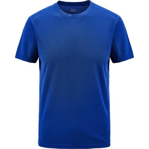 Mens outdoor sports and leisure T-shirt summer outdoor solid color T-shirt sports quick-drying breathable top футболка 40