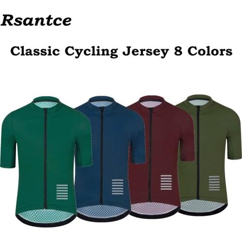 Rsantce 2021 Pro Team Summer Men Cycling Jersey Clothes Bicycle BIke Downhill Breathable Quick Dry Reflective Shirt Short Sleeve