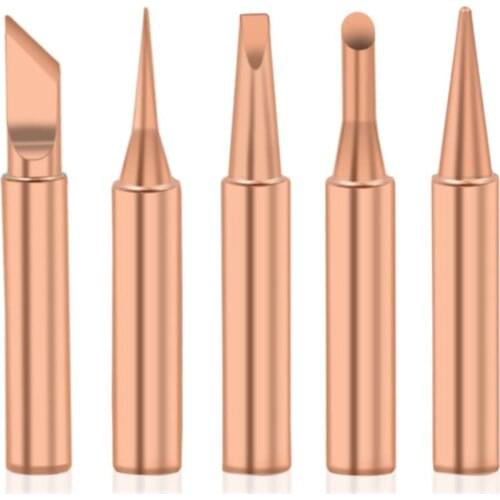 6pcs/set Soldering Iron Tips Pure Copper 900M-T Soldering Iron Tip Lead-free Solder Tips Welding Head Soldering Tools