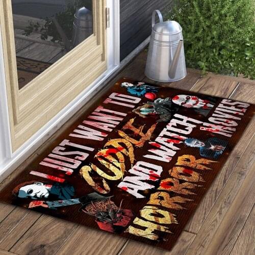 CLOOCL Halloween Horror Movie Floor Mat Entrance 3D Print Doormat Anti-slip Bathroom Kitchen Mat Kitchen Carpet Home Decor