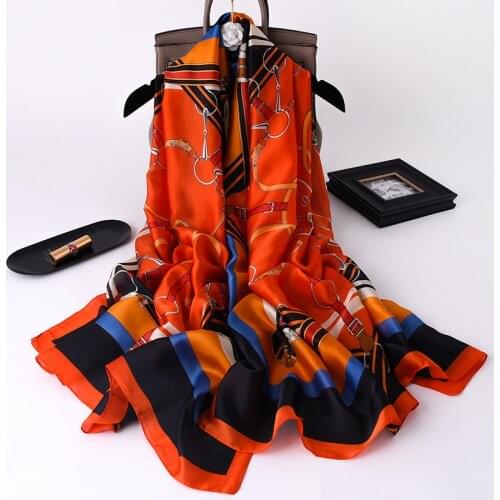 KOI LEAPING new summer woman fashion chain print printing long scarf scarves headscarf hot popular mature girl gift
