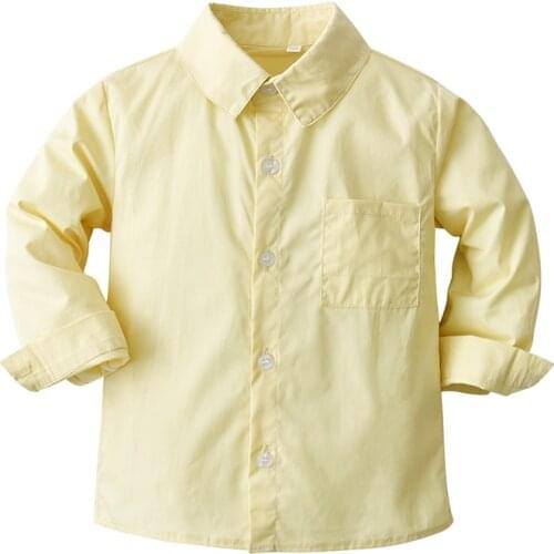 Autumn Baby Boys Shirts Childrens Gentleman Lapel Cardigan Baby Toddlers Kids Long Sleeve Party Dress Shirt Tops