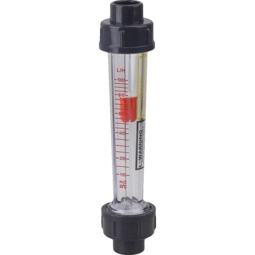 Plastic+ Metal Connector 100-1000L / H Flow Range Water Flowmeter Grey+ Clear