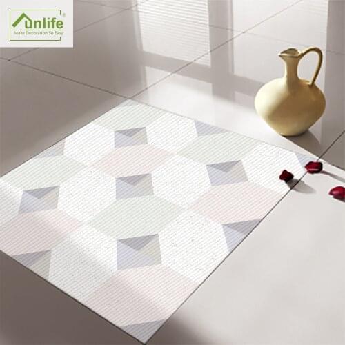 Funlife Self Adhesive Floor Tiles StickerBathroom,Modern Living Room Home Decor Non-Slip Floor Wall PVC Vinyl Decals Waterproof