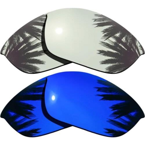 Silver Mirrored & Purple Mirrored Polarized Replacement Lenses for Half Jacket 2.0 Frame 100% UVA & UVB