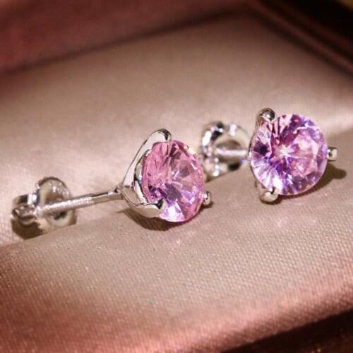 New Fashion Simple Elegant Earring 2021 New Round Rhinestone Women Unique Triangle Ear Stud Earring Gift for Party Date Wear