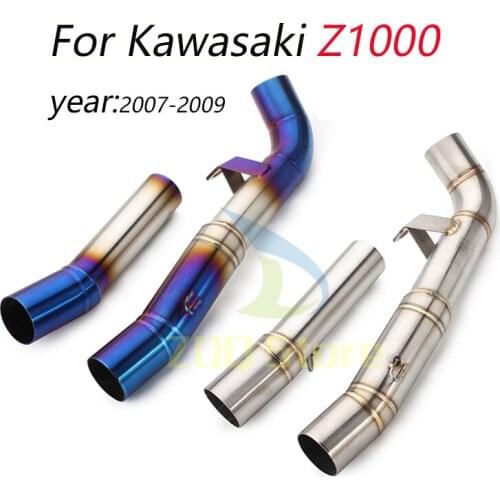Motorcycle Middle Pipe Exhaust Connection Tube Section Escape Moto Modified For Kawasaki Z1000 Z 1000 2007 2008 2009 Year
