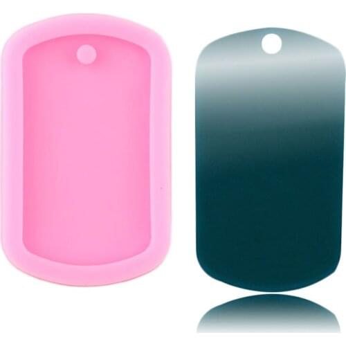 Super Glossy Dog Necklace Tag Shape Silicone Mold Epoxy Resin Craft Keychain Molds Polymer Clay Pendant Custom Keychains Moulds