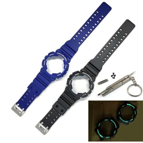 Luminous Case for Casio G SHOCK GA110 GA100 GA120 Bezel GD100 GAX-100 silicone Strap Watch band for g shock GD110 GD120 Bracelet