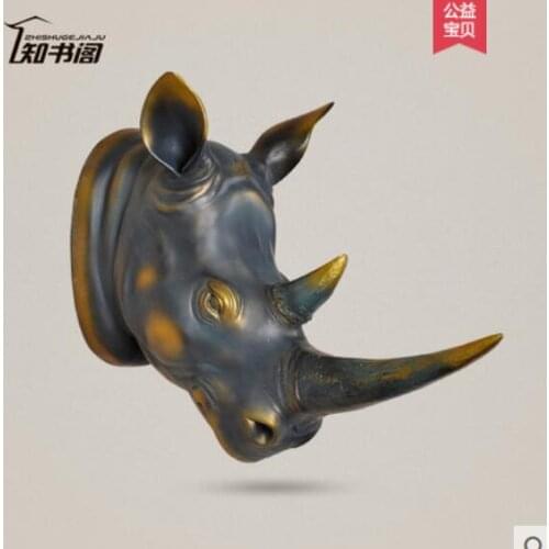 RESTAURANT WALL DECORATION INTERIOR ROOM BAR COFFEE RESTAURANT RHINO HEAD WALL FURNISHINGS CHARACTER MOVING GIFTS
