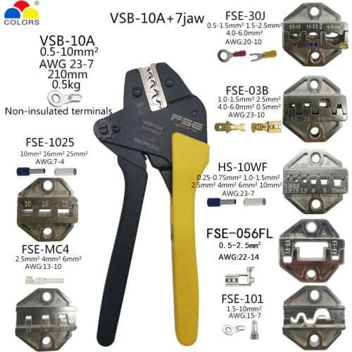 VSB-10A High-quality Crimping Pliers 7 Jaws Kit High Precision Terminal Crimp Self-adjusting Tools Terminal Crimping